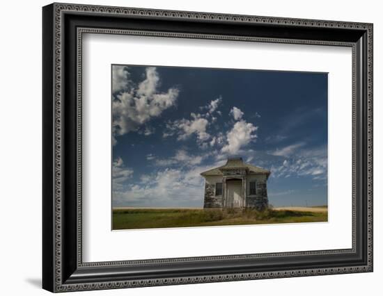 North Dakota, Abandoned Township Hall on the North Dakota Prairie-Judith Zimmerman-Framed Photographic Print