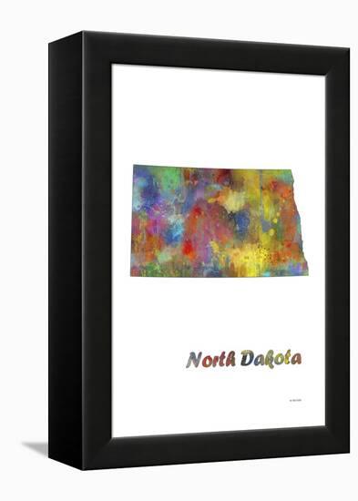 North Dakota State Map 1-Marlene Watson-Framed Premier Image Canvas