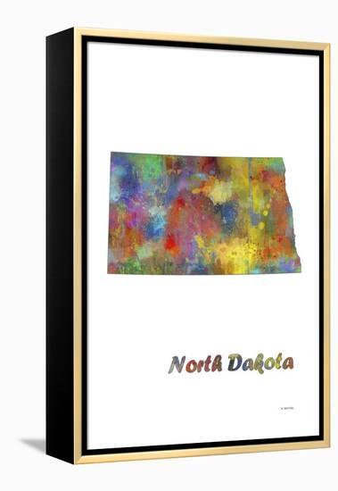 North Dakota State Map 1-Marlene Watson-Framed Premier Image Canvas