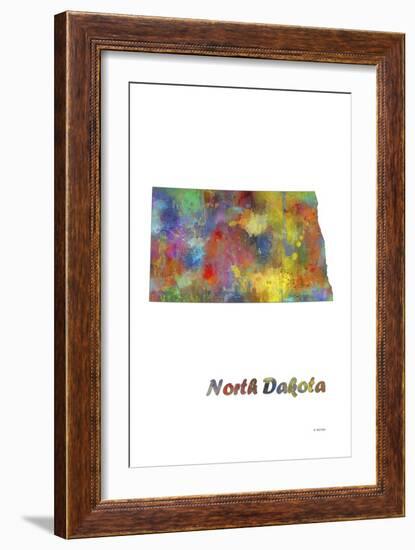 North Dakota State Map 1-Marlene Watson-Framed Giclee Print