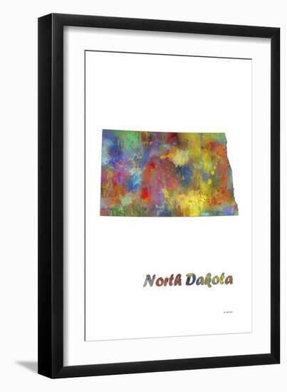 North Dakota State Map 1-Marlene Watson-Framed Giclee Print