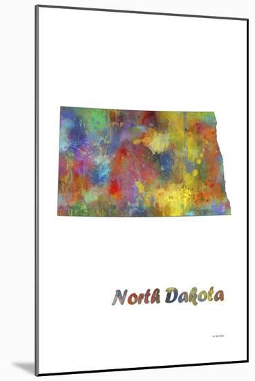 North Dakota State Map 1-Marlene Watson-Mounted Giclee Print