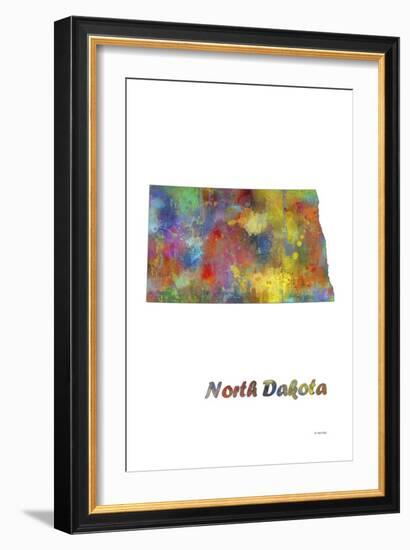 North Dakota State Map 1-Marlene Watson-Framed Giclee Print