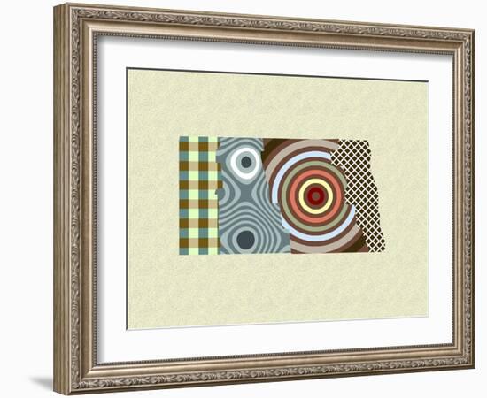 North Dakota State Map-Lanre Adefioye-Framed Giclee Print