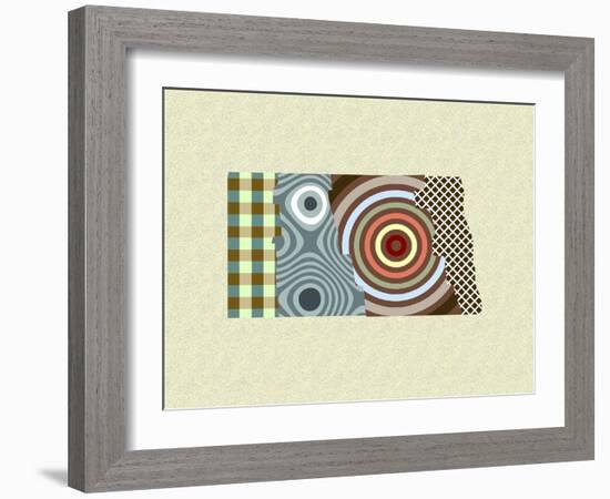 North Dakota State Map-Lanre Adefioye-Framed Giclee Print