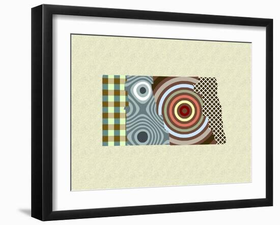 North Dakota State Map-Lanre Adefioye-Framed Giclee Print