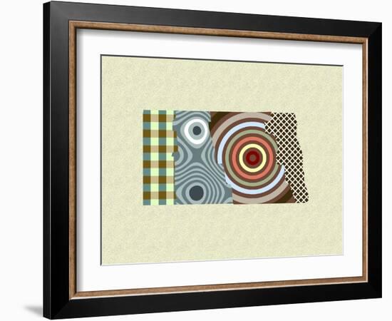 North Dakota State Map-Lanre Adefioye-Framed Giclee Print