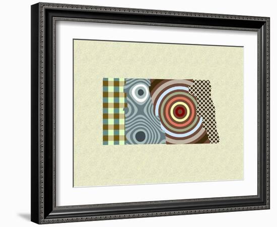 North Dakota State Map-Lanre Adefioye-Framed Giclee Print