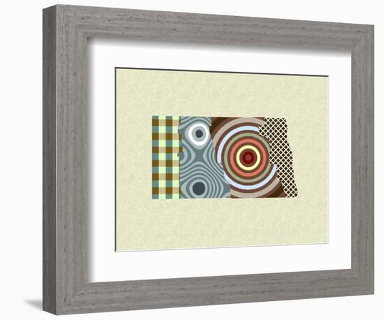 North Dakota State Map-Lanre Adefioye-Framed Giclee Print