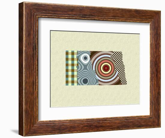 North Dakota State Map-Lanre Adefioye-Framed Giclee Print