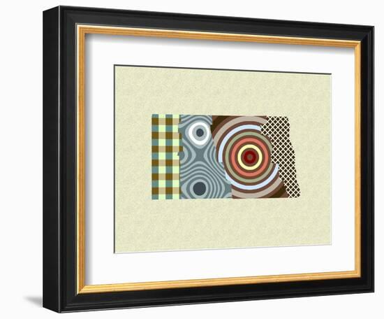 North Dakota State Map-Lanre Adefioye-Framed Giclee Print