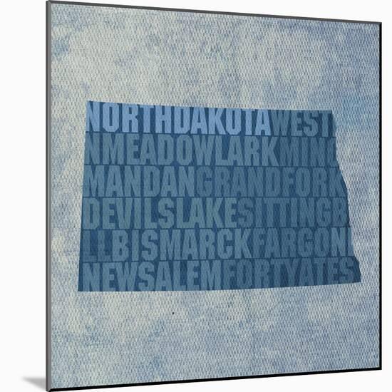 North Dakota State Words-David Bowman-Mounted Giclee Print