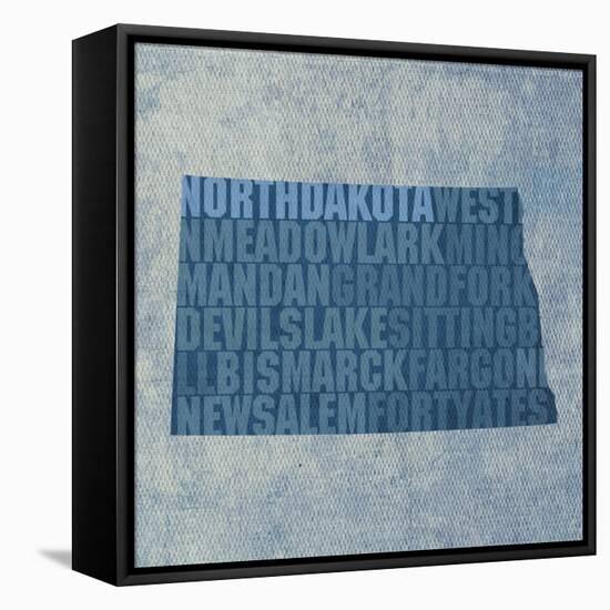 North Dakota State Words-David Bowman-Framed Premier Image Canvas
