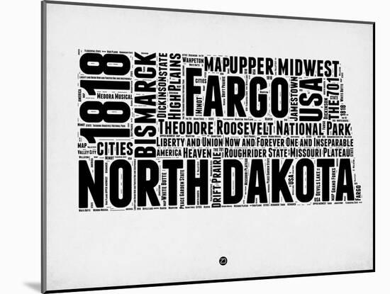 North Dakota Word Cloud 2-NaxArt-Mounted Art Print