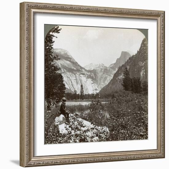 North Dome, Half Dome and Clouds Rest, Yosemite Valley, California, USA, 1902-Underwood & Underwood-Framed Photographic Print