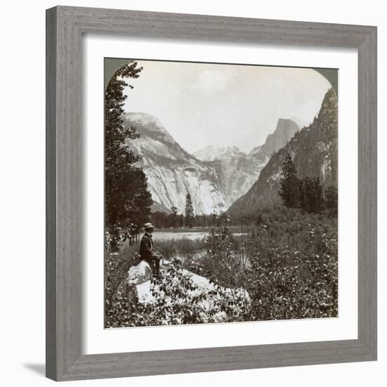 North Dome, Half Dome and Clouds Rest, Yosemite Valley, California, USA, 1902-Underwood & Underwood-Framed Photographic Print