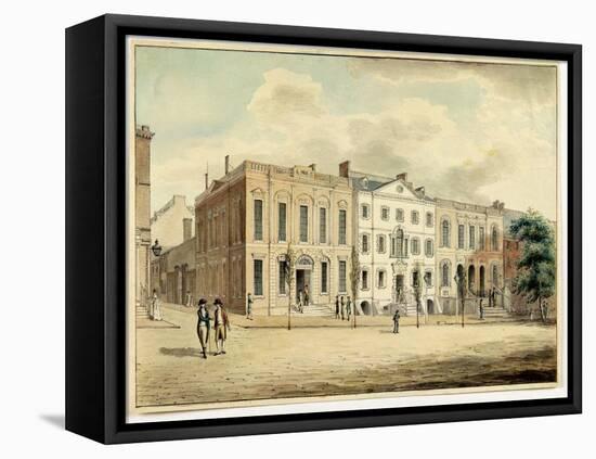 North-East Corner of Wall and William Streets, New York City, 1798 (W/C and Ink on Paper)-Archibald Robertson-Framed Premier Image Canvas