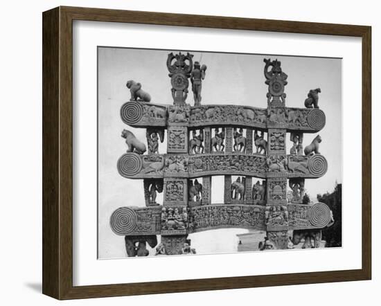 North, East South, West Gates of Sanchi Temple in India-Eliot Elisofon-Framed Photographic Print