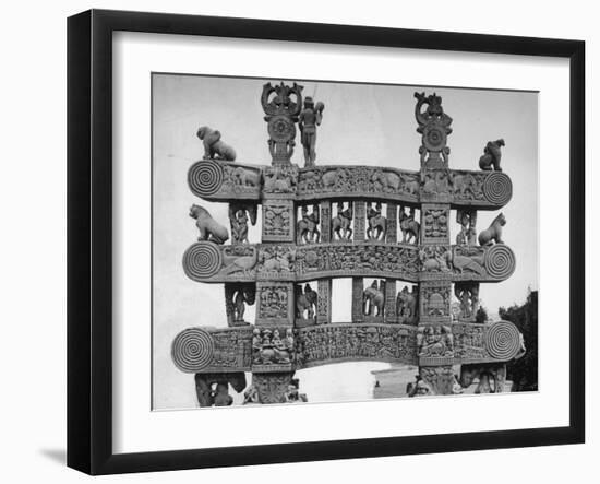 North, East South, West Gates of Sanchi Temple in India-Eliot Elisofon-Framed Photographic Print