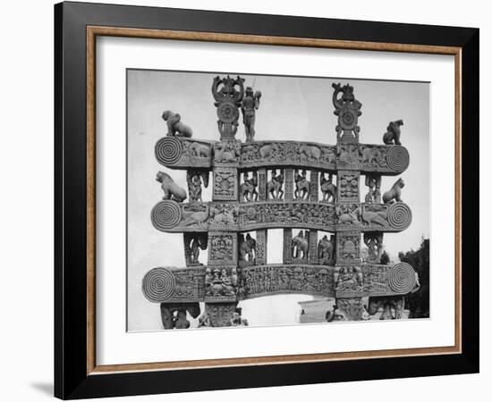 North, East South, West Gates of Sanchi Temple in India-Eliot Elisofon-Framed Photographic Print