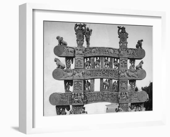 North, East South, West Gates of Sanchi Temple in India-Eliot Elisofon-Framed Photographic Print