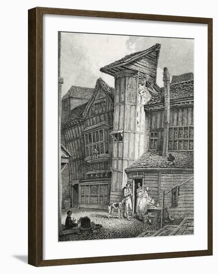 North East View of an old house lately standing in Sweedon's Passage, Grub Street, 1791-null-Framed Giclee Print