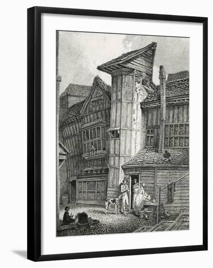 North East View of an old house lately standing in Sweedon's Passage, Grub Street, 1791-null-Framed Giclee Print