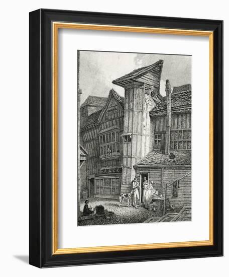 North East View of an old house lately standing in Sweedon's Passage, Grub Street, 1791-null-Framed Giclee Print