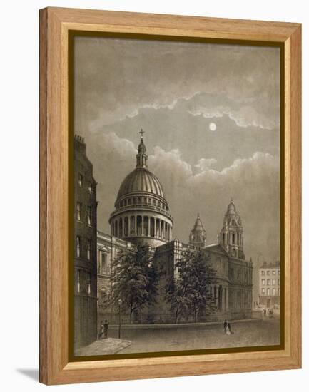 North-East View of St Paul's Cathedral by Moonlight, City of London, 1850-null-Framed Premier Image Canvas