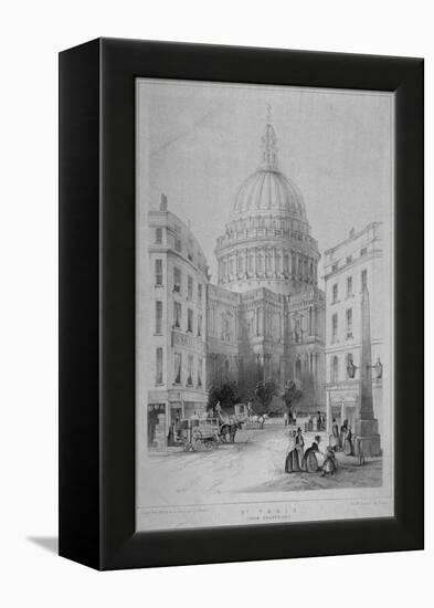 North-East View of St Paul's Cathedral, City of London, 1854-M & N Hanhart-Framed Premier Image Canvas