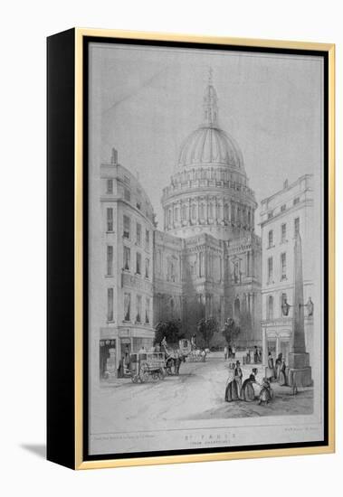 North-East View of St Paul's Cathedral, City of London, 1854-M & N Hanhart-Framed Premier Image Canvas