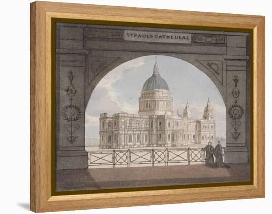 North-East View of St Paul's Cathedral Through an Archway, City of London, 1820-null-Framed Premier Image Canvas
