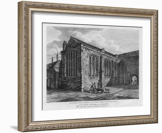 North-East View of the Chapel of the Holy Trinity, Leadenhall, London, 1825-Thomas Dale-Framed Giclee Print