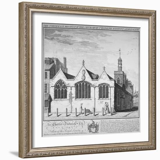 North-East View of the Church of St Botolph Aldersgate, City of London, 1739-William Henry Toms-Framed Giclee Print