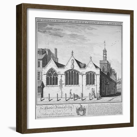 North-East View of the Church of St Botolph Aldersgate, City of London, 1739-William Henry Toms-Framed Giclee Print