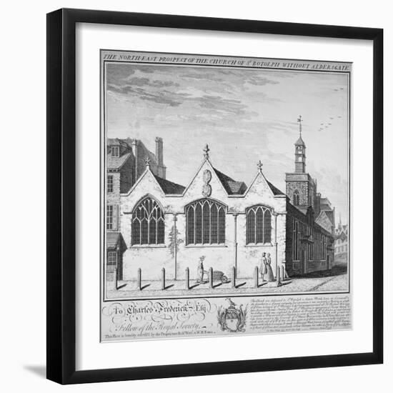 North-East View of the Church of St Botolph Aldersgate, City of London, 1739-William Henry Toms-Framed Giclee Print