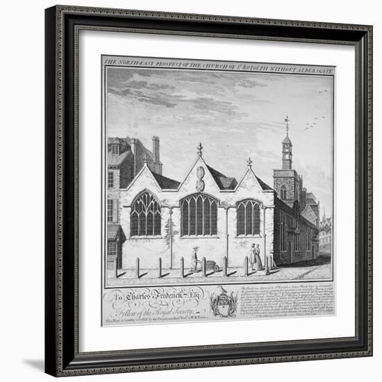 North-East View of the Church of St Botolph Aldersgate, City of London, 1739-William Henry Toms-Framed Giclee Print