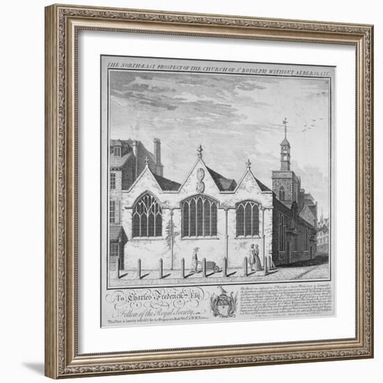 North-East View of the Church of St Botolph Aldersgate, City of London, 1740-William Henry Toms-Framed Giclee Print