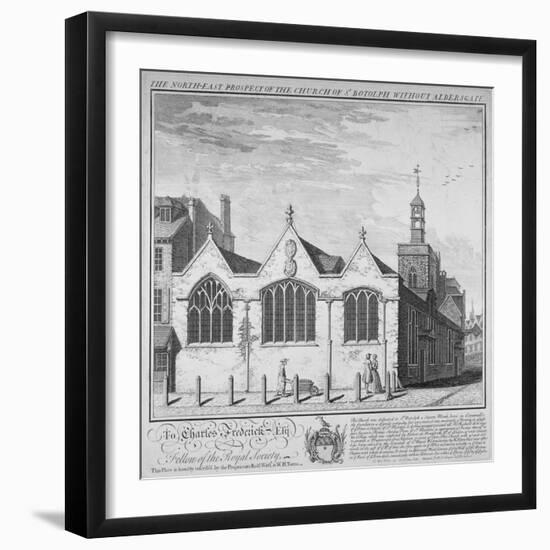 North-East View of the Church of St Botolph Aldersgate, City of London, 1740-William Henry Toms-Framed Giclee Print