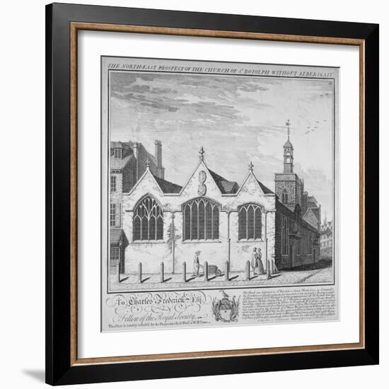 North-East View of the Church of St Botolph Aldersgate, City of London, 1740-William Henry Toms-Framed Giclee Print