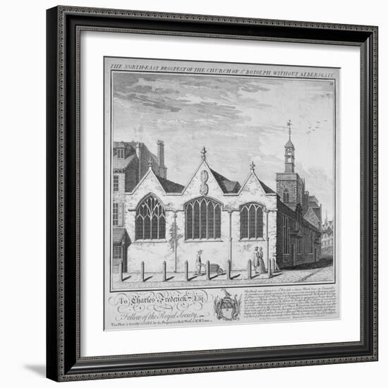 North-East View of the Church of St Botolph Aldersgate, City of London, 1740-William Henry Toms-Framed Giclee Print