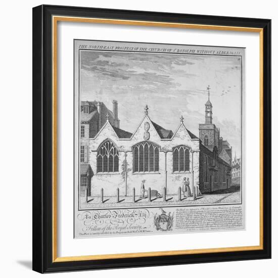 North-East View of the Church of St Botolph Aldersgate, City of London, 1740-William Henry Toms-Framed Giclee Print