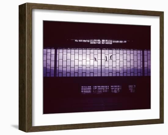 North Facade of the The Olympic Ice Stadium under Construction, Innsbruck, Austria-Ralph Crane-Framed Photographic Print