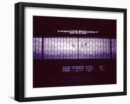 North Facade of the The Olympic Ice Stadium under Construction, Innsbruck, Austria-Ralph Crane-Framed Photographic Print