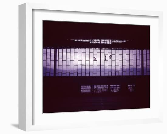 North Facade of the The Olympic Ice Stadium under Construction, Innsbruck, Austria-Ralph Crane-Framed Photographic Print