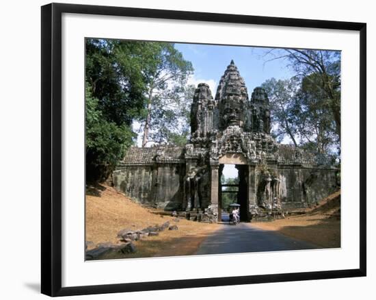 North Gate, Angkor Thom, Angkor, Unesco World Heritage Site, Siem Reap, Cambodia-Jane Sweeney-Framed Photographic Print