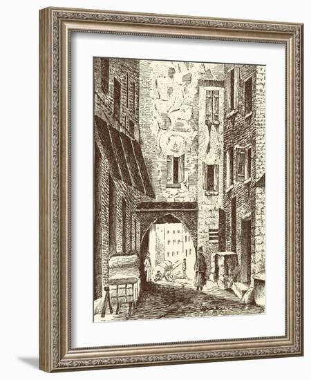 North Gate of the Jewry at Carpentras, France, late 19th-early 20th century (litho)-French School-Framed Giclee Print