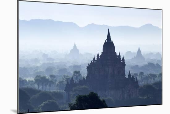 North Guni Temple, Pagodas and Stupas in Early Morning Mist at Sunrise, Bagan (Pagan)-Stephen Studd-Mounted Photographic Print