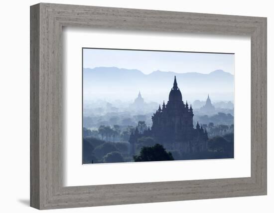 North Guni Temple, Pagodas and Stupas in Early Morning Mist at Sunrise, Bagan (Pagan)-Stephen Studd-Framed Photographic Print