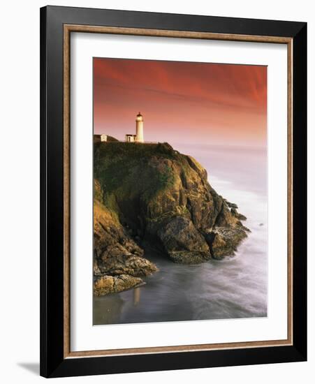 North Head Lighthouse on Cliff, Fort Canby State Park, Washington, USA-Stuart Westmorland-Framed Photographic Print